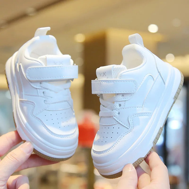 Tênis Infantil Branco para Primavera e Outono, Leve, Antiderrapante e com Solado Macio
