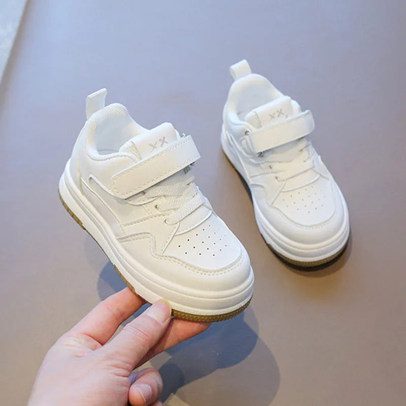 Tênis Infantil Branco para Primavera e Outono, Leve, Antiderrapante e com Solado Macio