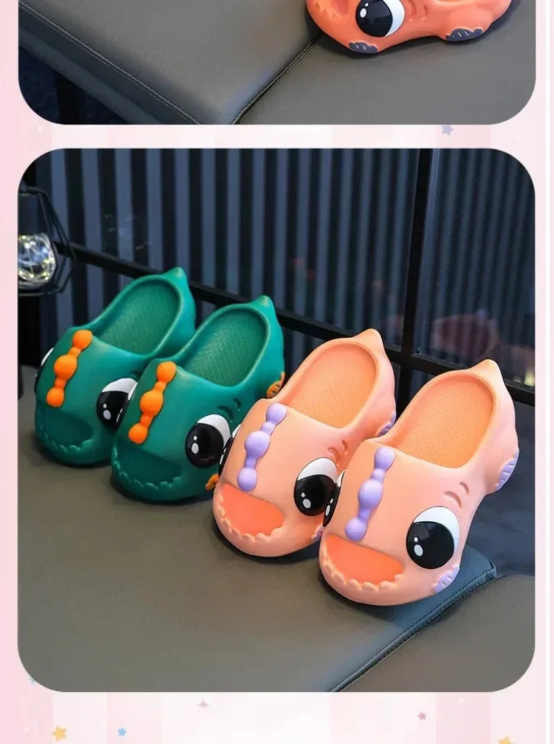 Chinelo Infantil de Verão com Dinossauro, Macio e Antiderrapante