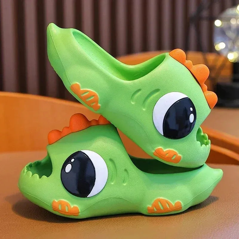 Chinelo Infantil de Verão com Dinossauro, Macio e Antiderrapante