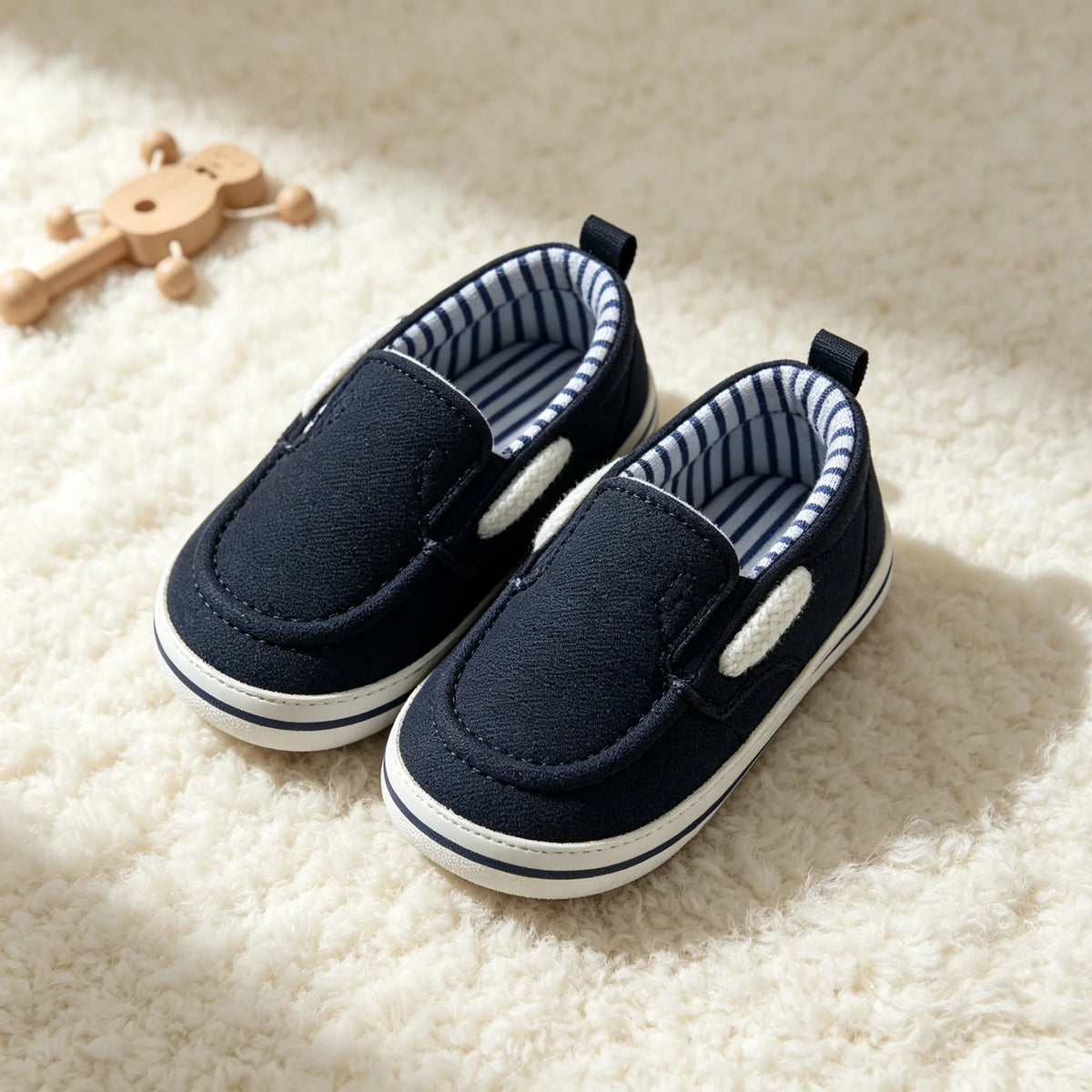Mocassim Infantil para Bebê, de Lona, Macio e Antiderrapante