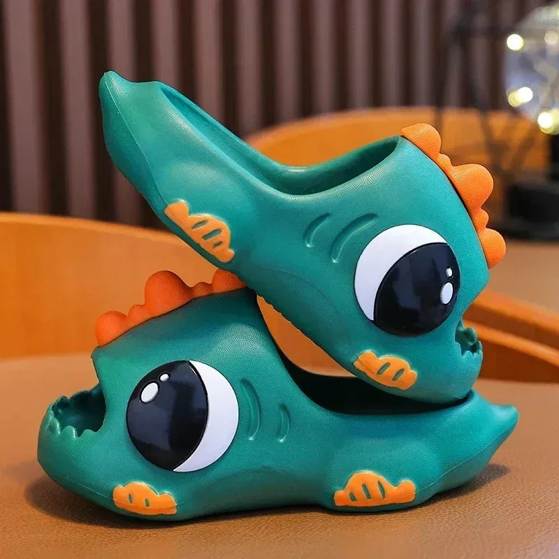 Chinelo Infantil de Verão com Dinossauro, Macio e Antiderrapante