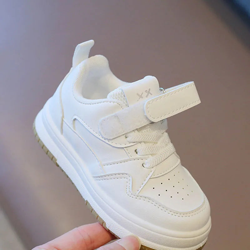 Tênis Infantil Branco para Primavera e Outono, Leve, Antiderrapante e com Solado Macio