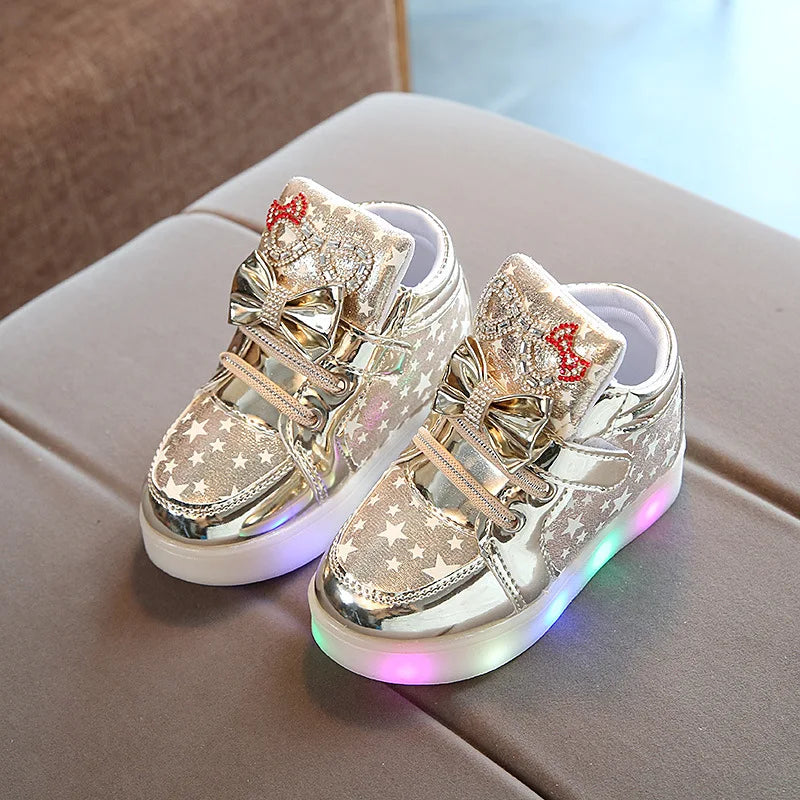 Tênis Infantil com Luzes LED, Respirável e Impermeável