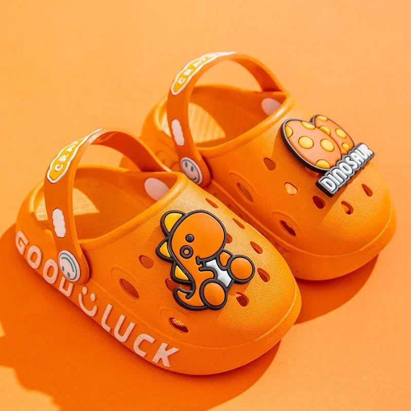 Croc Infantil de EVA com Dinossauro, Leve e Respirável