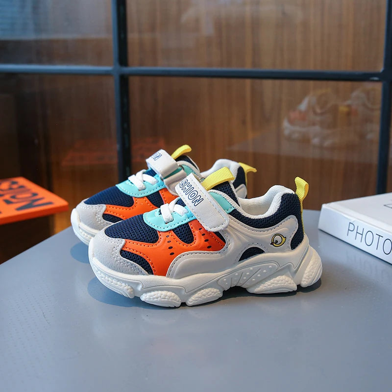Tênis Esportivo Infantil para Primavera, Leve, Respirável e Antiderrapante
