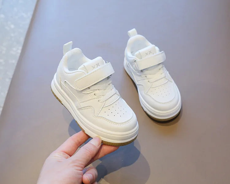 Tênis Infantil Branco para Primavera e Outono, Leve, Antiderrapante e com Solado Macio
