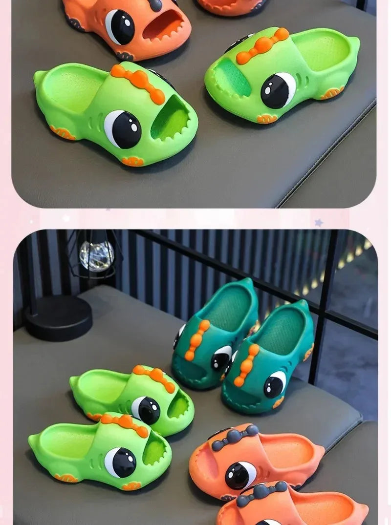 Chinelo Infantil de Verão com Dinossauro, Macio e Antiderrapante