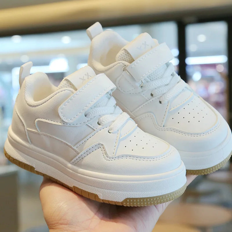 Tênis Infantil Branco para Primavera e Outono, Leve, Antiderrapante e com Solado Macio