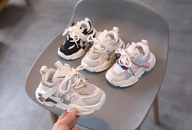 Tênis Infantil Casual para Meninos e Meninas, Respirável e Leve
