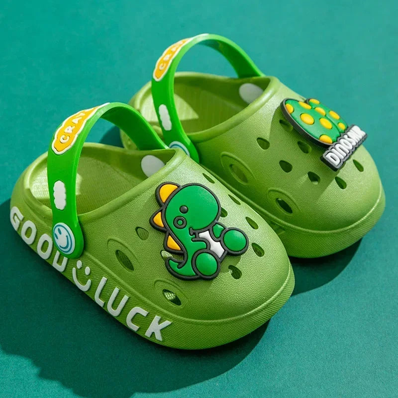 Croc Infantil de EVA com Dinossauro, Leve e Respirável