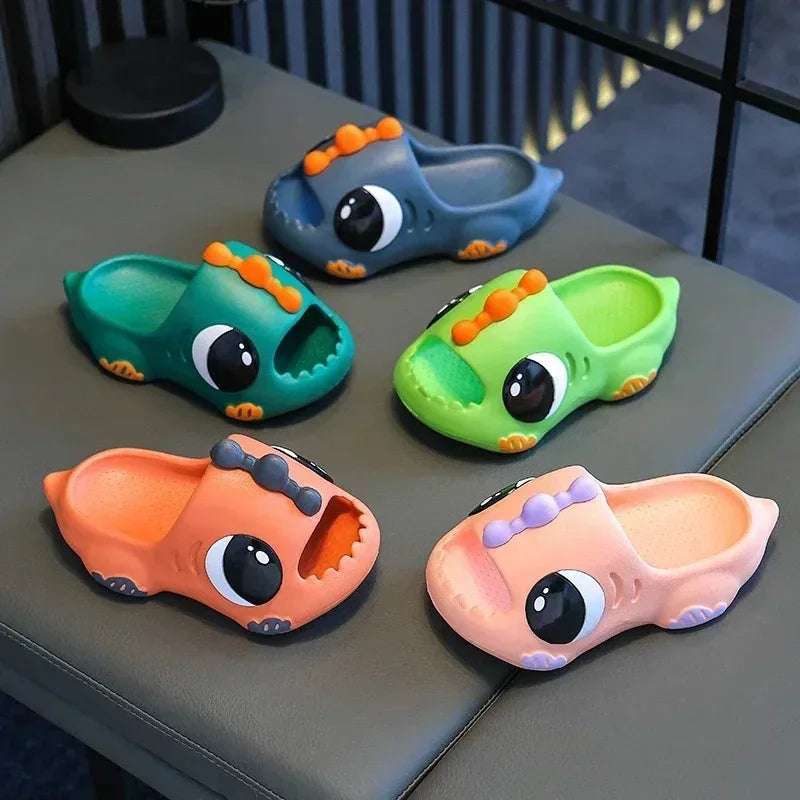 Chinelo Infantil de Verão com Dinossauro, Macio e Antiderrapante
