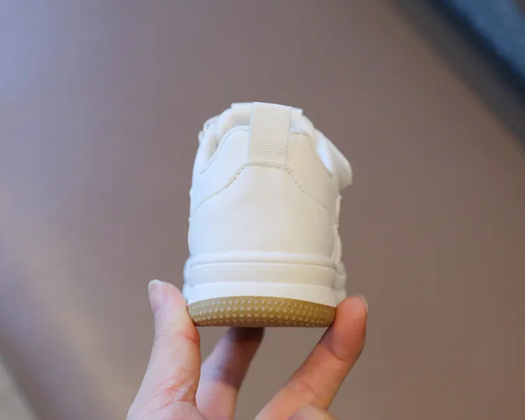 Tênis Infantil Branco para Primavera e Outono, Leve, Antiderrapante e com Solado Macio