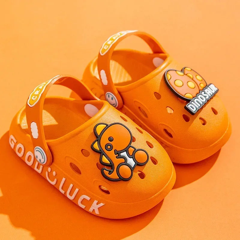 Croc Infantil de EVA com Dinossauro, Leve e Respirável